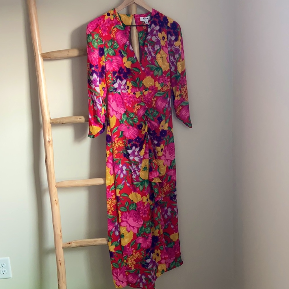 4 Rixo for Target Pink Floral Open Back Dress - Picture 7 of 9